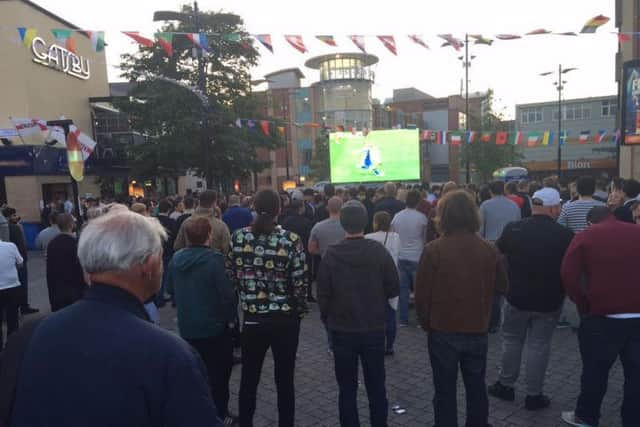Fans watch on in Park Lane as England go out of Euro 2016.
