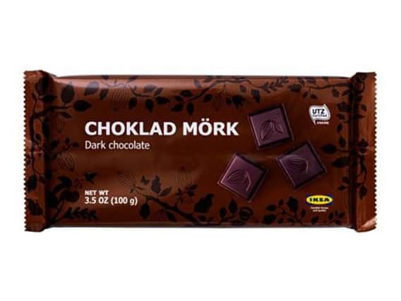 Ikea's Choklad Mork bars contain milk and hazelnuts, neither of which is properly mentioned in the ingredients list.