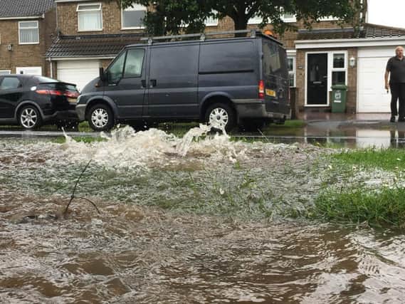 Flooding in Hartlepool's Catcote Road.