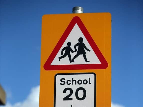 New signs being put outside County Durham schools.