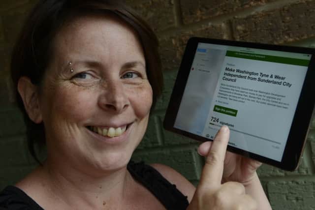 Kirsty Dickson from Washington with her online petition.