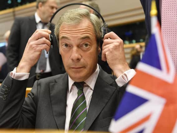 Nigel Farage in the European Parliament. AP Photo/Geert Vanden Wijngaert)