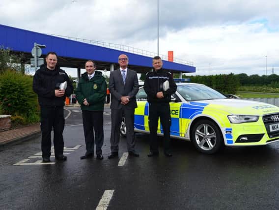(L-R): A/Sgt Alan Keenleyside, Northumbria Police, Alan Gallagher, North East Ambulance Service, Stu Sutton, Tyne Tunnels Operations Manager,  and Sgt Dave Clement, Northumbria Police.