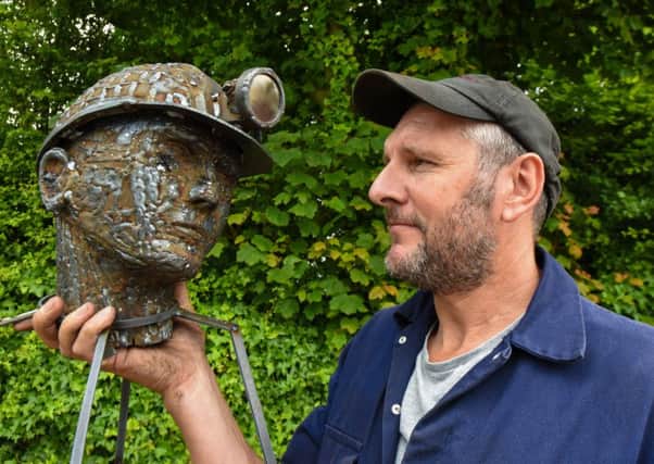 South Hetton scultpor Ray Lonsdale with part of his latest creation that is to stand in his hiome village
