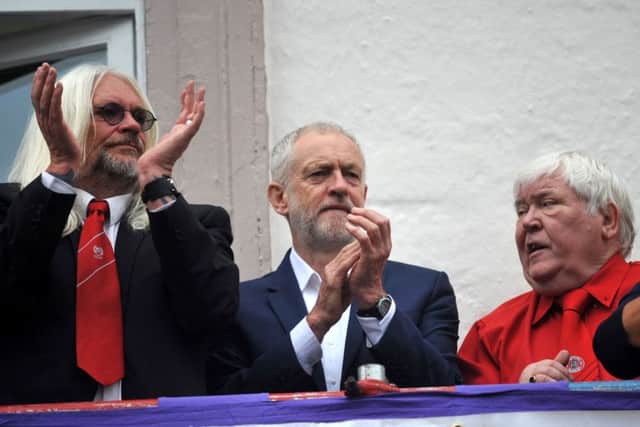 Labour leader Jeremy Corbyn at the Durham Miners' Gala.