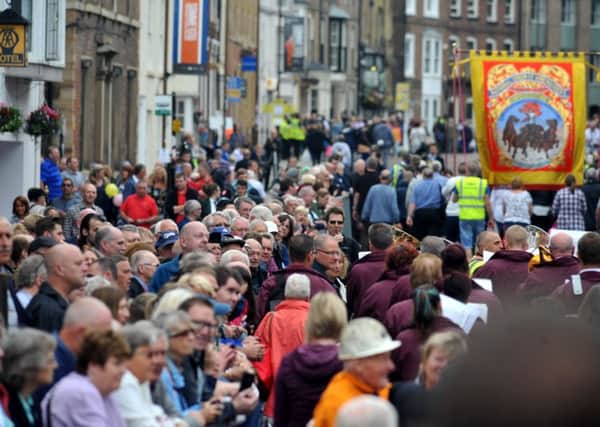 Some of the crowd at the  Durham Miners Gala.