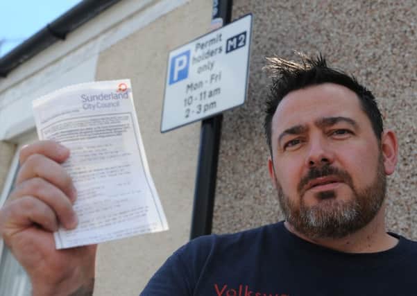 Resident Stuart Jobling was issued a parking ticket outside his own front door.
