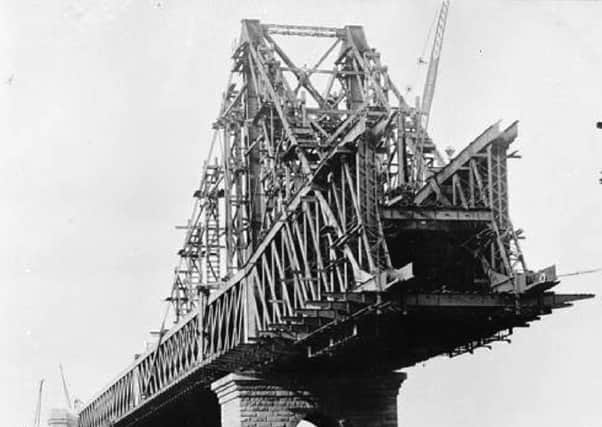The bridge under construction in 1908.