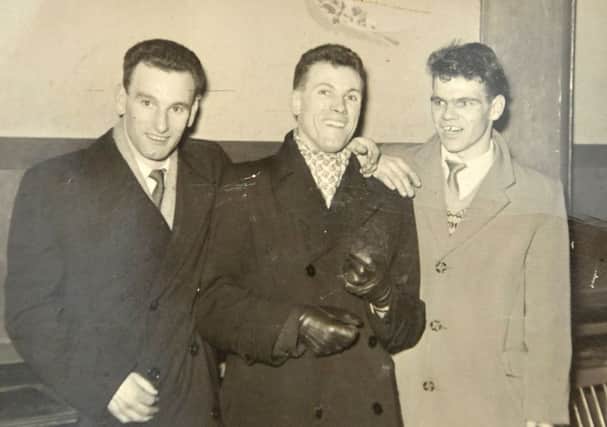 Matthew Duncan (left) with fellow shipmates just before they joined their 1st ship.