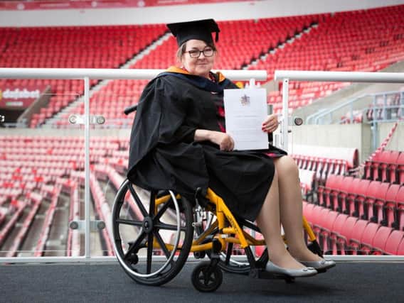Kathryn Barnett graduates from The University of Sunderland.