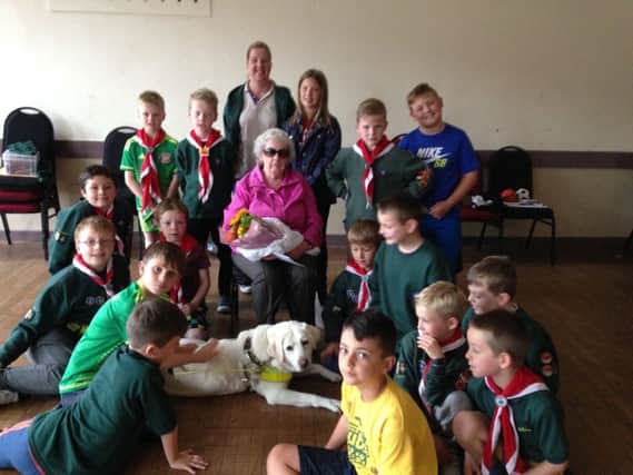 Mavis, from the Blind Association, gave a talk to the 89th Sunderland Cub Scouts, and took along her guide dog Amy.