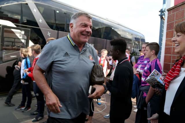 Sunderland manager Sam Allardyce arrives for the pre-season friendly match at Victoria Park, Hartlepool. PRESS ASSOCIATION Photo. Picture date: Wednesday July 20, 2016. See PA story SOCCER Hartlepool. Photo credit should read: Richard Sellers/PA Wire. RESTRICTIONS: EDITORIAL USE ONLY No use with unauthorised audio, video, data, fixture lists, club/league logos or "live" services. Online in-match use limited to 75 images, no video emulation. No use in betting, games or single club/league/player publications.
