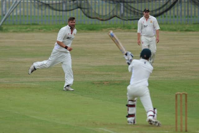 Littletown batsman Joe Dodd takes on Murton bowler Tom Spinks last week