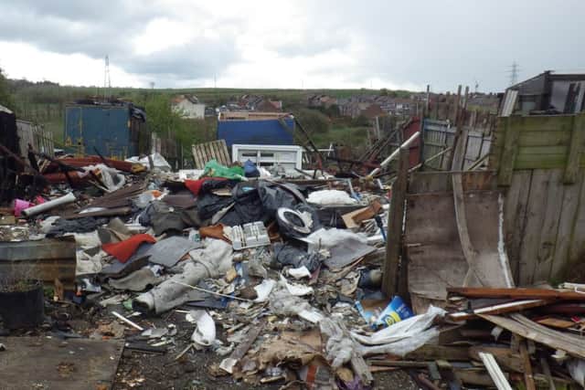 Waste on site at Eastmoor Road Allotments in Murton