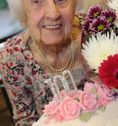 100 year old Wyn Davison celebrates her birthday.