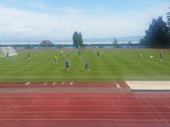 The Sunderland squad training at Stade Camille-Fournier