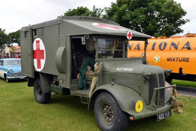 A 1940s ambulance on display.