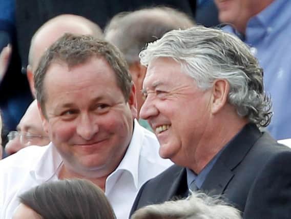 Newcastle United owner Mike Ashley, left, with former manager Joe Kinnear.