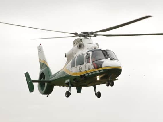 Great North Air Ambulance was called into action after a man fell from rocks at High Force