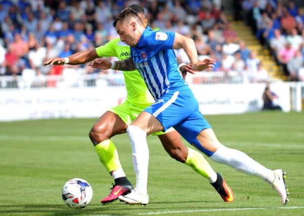 Pools livewire Nathan Thomas takes on the Colchester defence last week. Picture by Frank Reid