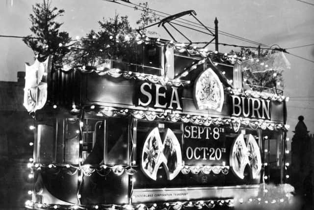 A Sunderland tram decorated in 1961.