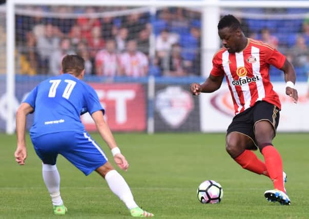 Lamine Kone in action for Sunderland in last month's pre-season friendly at Hartlepool United. Picture by Kevin Brady