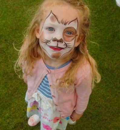 Daisy Miles (3) of Ryhope and her painted face at Ryhope Carnival on Saturday.