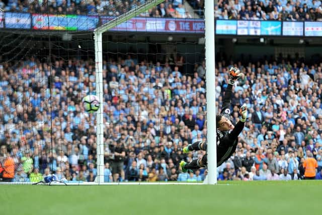Sergio Aguero put Manchester City 1-0 up from the spot