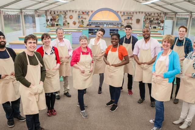 From left, Rav, Tom, Kate, Lee, Val, Candice, Benjamina , Michael, Selasi, Jane, Andrew and Louise are the contestants for this year's BBC1's cookery contest, The Great British Bake Off.