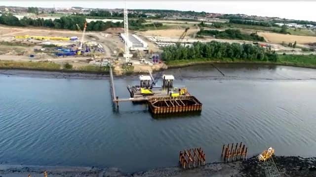 Drone footage from Echo reader Brian Priest of work on the new bridge over the Wear at South Hylton.
