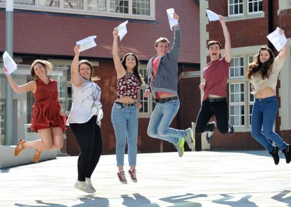 High flying Sunderland College students celebrate last year.