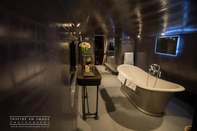 The bathroom in the converted bus.