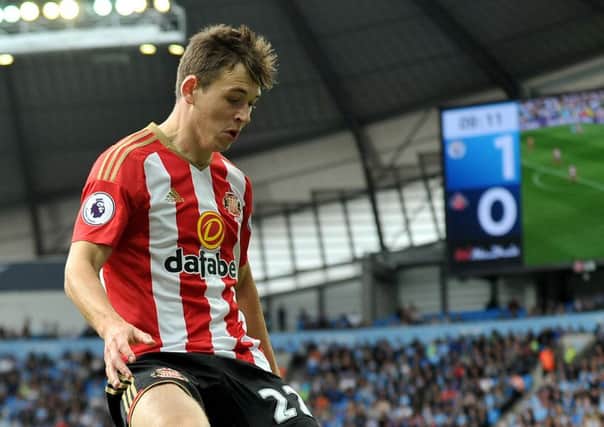 Donald Love on his Sunderland debut at Manchester City. Picture by Frank Reid