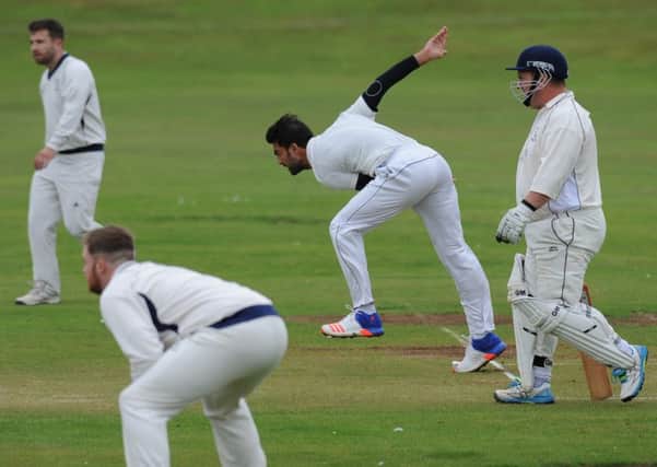 Whiteleas bowler Abdul Ameer Afridi powers in against Silksworth in Saturday's Durham Cricket League match. Picture by Tim Richardson