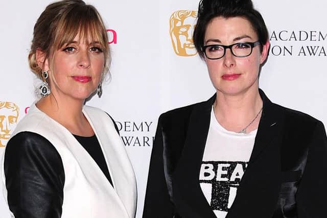 The Great British Bake Off presenters Mel Giedroyc, left, and Sue Perkins. Pic: PA.