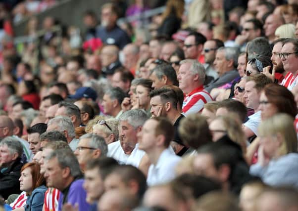 Sunderland fans during today's game at the Stadium of Light.