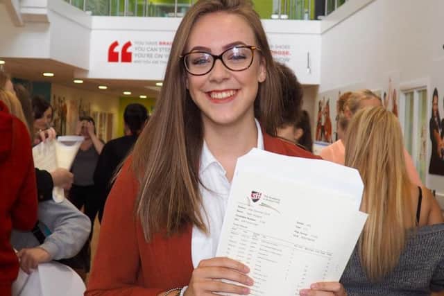 A delighted Kate Hoyland with her results.
