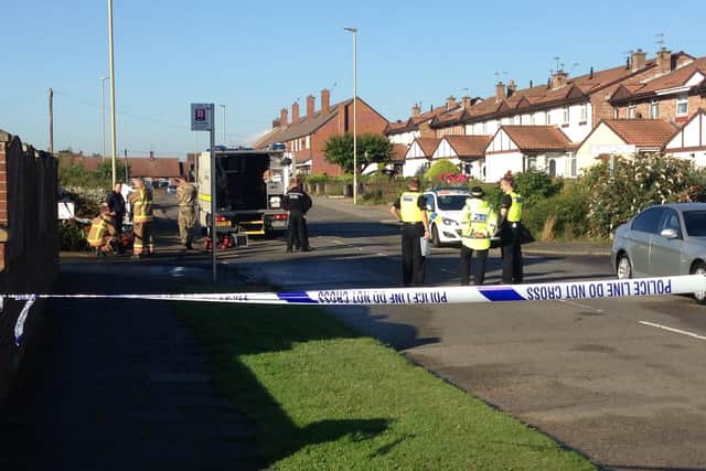 The police cordon in place in Lake Avenue, South Shields.