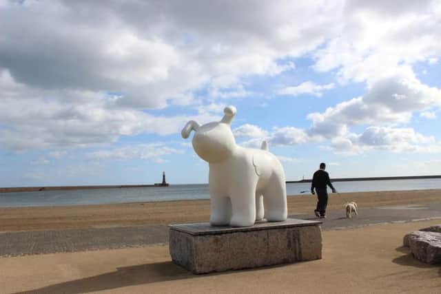 An undecorated Snowdog at Roker