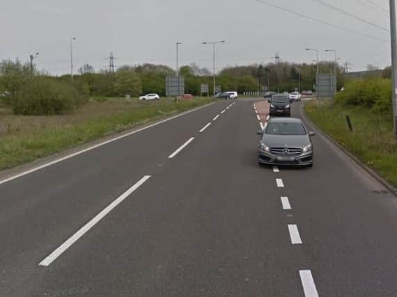 The A184 road near Testos Roundabout. Copyright Google Maps.