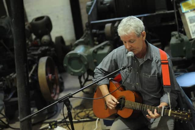 John Wilkins performs at The Station Steam Up and Americana Roots Music Show, Ryhope Engine Museum, Sunderland.