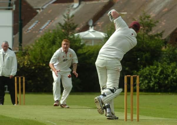 Littletown bowler Brian Conlon is about to catch Ryhope opener Lee Gilbert off his own bowling on Saturday. Picture by Kevin Brady