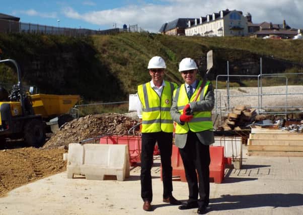 Seaham Marina's Peter Coe with Easington MP Grahame Morris on the site of the new water sports centre.