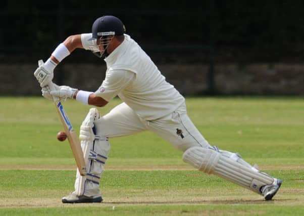Sacriston batsman Martin Hubber defends in last week's Division One draw at Burnmoor.