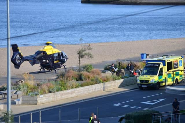 Rescue teams were quickly on the scene yesterday.