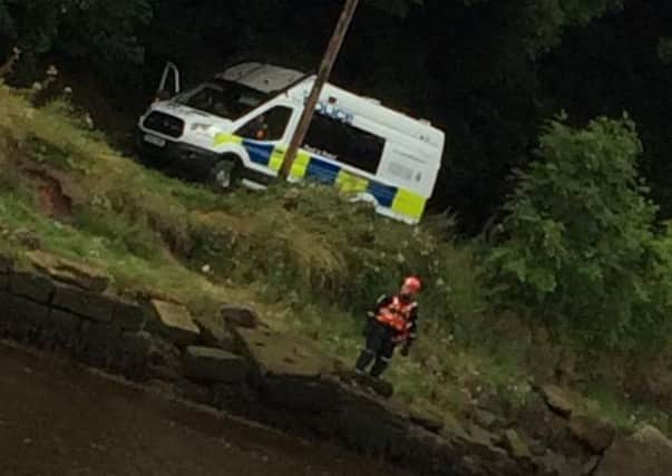 Emergency services at the scene of an incident in South Hylton, where a man is believed to have driven a car into the River Wear on August 31. Pictures submitted by Ben Smailes.