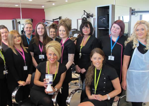 Staff and students from the East Durham College hair and beauty department who took part in the charity fundraising events.