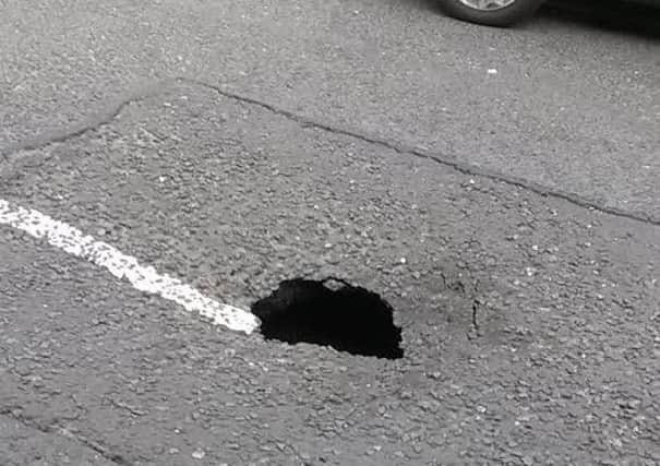 The sinkhole which appeared off Roker Avenue on Thursday, September 1, 2016.