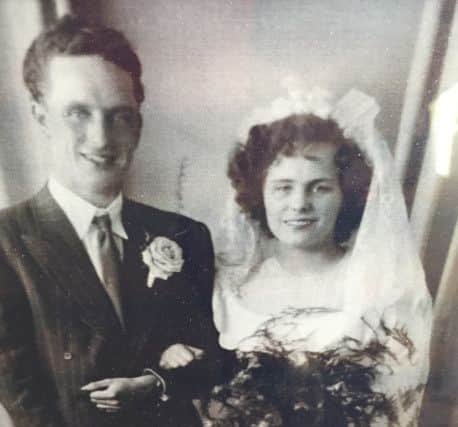 George and Bette, who are now celebrating their diamond anniversary, on their wedding day.