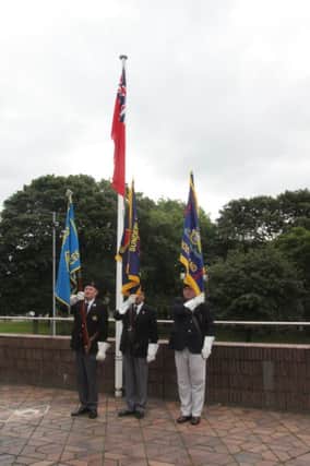 The Red Ensign is raised at Sunderland Civic Centre.